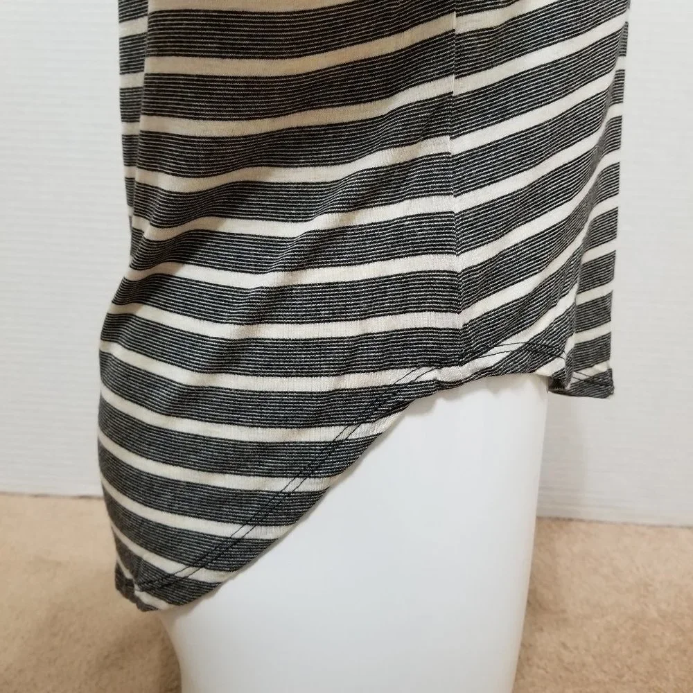 Pink Rose top XS striped dolman 3/4 sleeve curved hem stretch - Picture 5 of 10